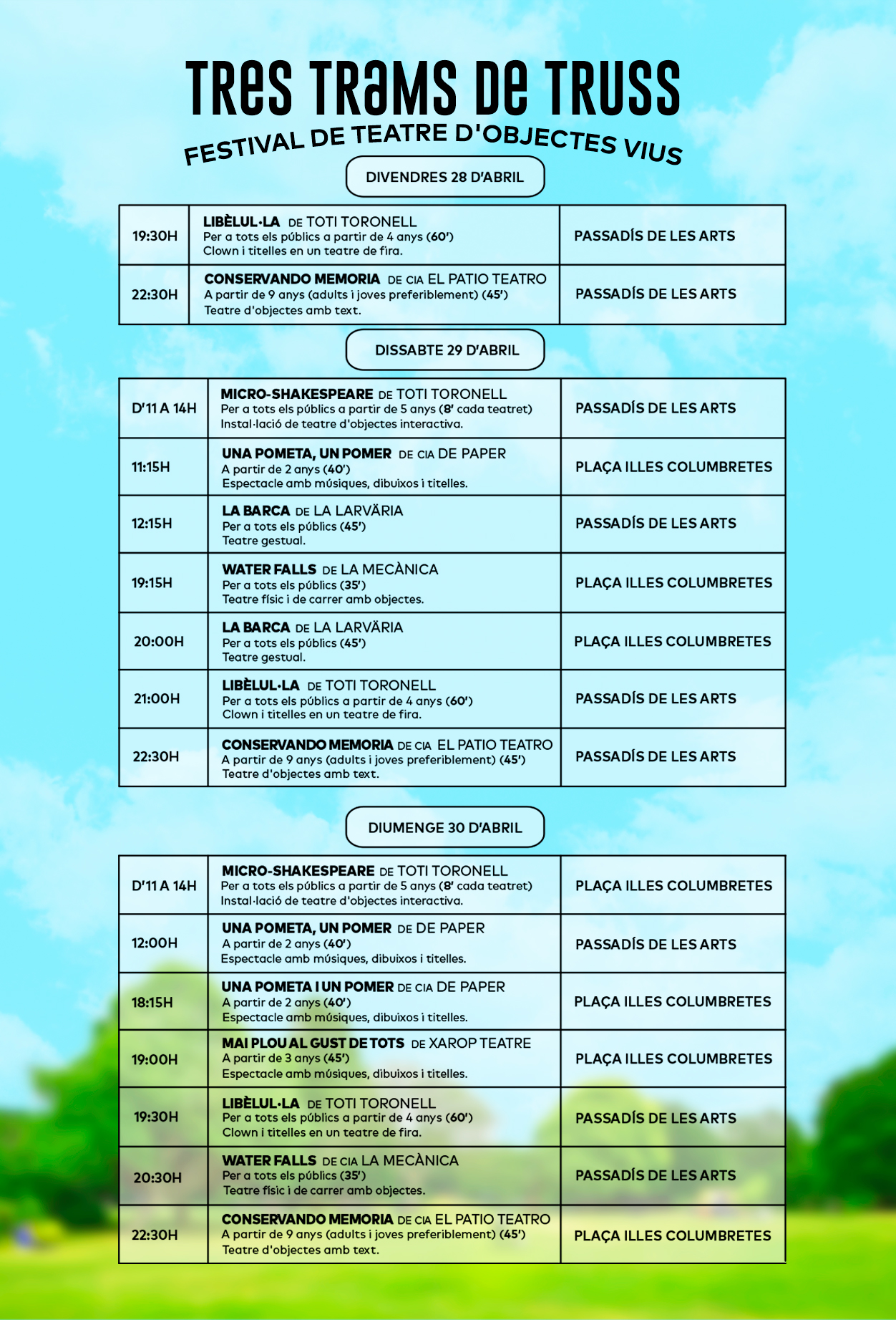 Programa del festival de teatro